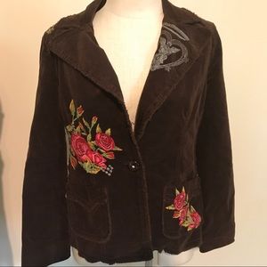 Brown Johnny Was embroidered jacket - Medium